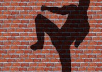 SHADOW OF MAN PROTESTING