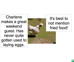 CHARLENE THE CHICKEN RENTAL
