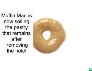 MUFFIN MAN SELLING PASTRY REMAINING AFTER HOLE