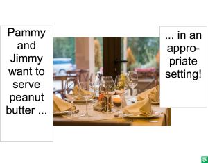 SANDWICH SHOP IS APPROPRIATE SETTING