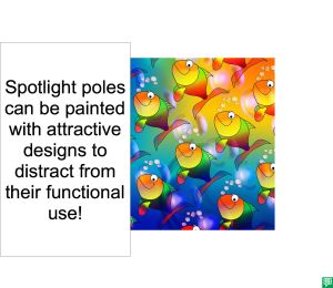 SPOTLIGHT POLES PAINTED