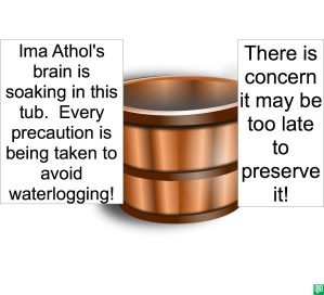 TUB HOLDING IMA ATHOL'S BRAIN