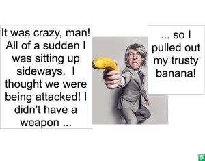 MALE TOURIST AND BANANA