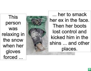 PERSON RELAXING GLOVES AND BOOTS