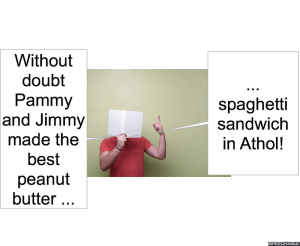 LIONEL LOOKEEHERE PEANUT BUTTER SPAGHETTI SANDWICH