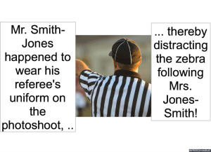 MR. SMITH-JONES WEARING REFEREE'S UNIFORM