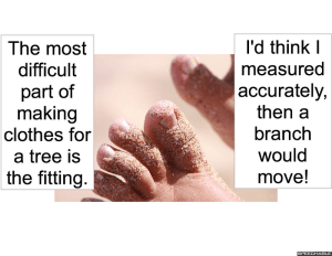 MRS. SMITH FITTING A TREE