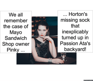 WOMAN WHO PLAYS ACCORDION MISSING SOCK