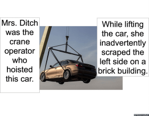 CRANE OPERATED BY MRS. DITCH