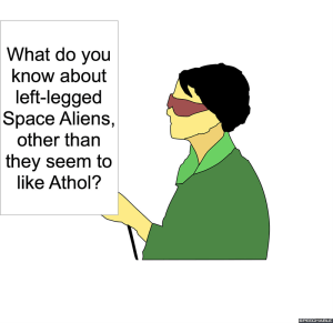 LEAD REPORTER THREE-LEGGED SPACE ALIENS